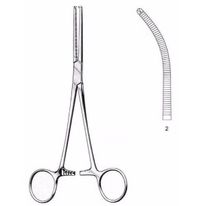Kocher (Ochsner) Artery Forceps 20.0 cm , 1 X 2 Teeth, Curved  - JFU Industries