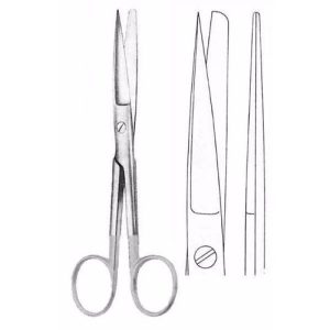 Standard Operating Scissors 16.5 cm , Sharp/Blunt, Straight, Tungsten Carbide TC  - JFU Industries