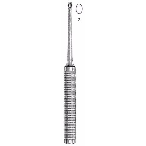 Cobb-Type Oval Cup Curette 27.9 cm , Size 2, Straight  - JFU Industries 3