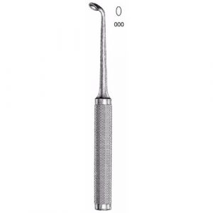 Cobb-Type Oval Cup Curette 27.9 cm , Size 3-0, Angled Tip  - JFU Industries