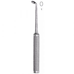 Cobb-Type Oval Cup Curette 27.9 cm , Size 1, Angled Tip  - JFU Industries