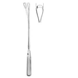 Sims Uterine Curette 31.0 cm , Blunt, Malleable Grooved Shaft, 16mm  - JFU Industries