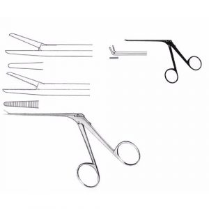 Micro Ear Forceps 80mm Shaft, 4.0 X 0.8mm Serrated Jaw, Curved Up  - JFU Industries