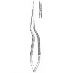 Microsurgical Scissors 21.0 cm , Round Handle, Bayonet Shape, Regular Blade, Straight  - JFU Industries