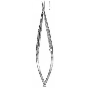 Microsurgical Needle Holder 15.0 cm , Round Handle, Straight Jaws, With Out Catch  - JFU Industries