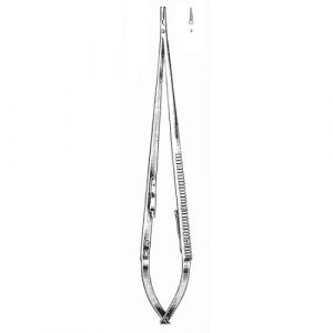 Microsurgical Needle Holders 21.5 cm , Serrated, Tungsten Carbide TC Jaws  - JFU Industries