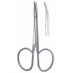 Stevens Stitch Scissors 9.5 cm , 12mm Blades, Curved Sharp Tips, Flat Shanks  - JFU Industries