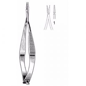 Vannas Capsulotomy Scissors 8.2 cm , Sharp Tips, Straight, 5mm Blades  - JFU Industries