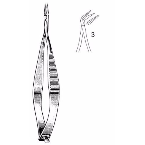 Vannas Capsulotomy Scissors 8.2 cm , Sharp Tips, Angled To Side, 6mm Blades  - JFU Industries 3