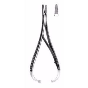 Mathieu Needle Holder 14 cm Narrow Jaw, Serrrated Tungsten Carbide Jaws  - JFU Industries