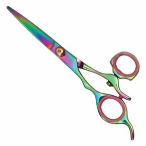 Swivel Handle, Infused Multicolour, Adjustable Screw, Finger Rest, Razor Edge Barber Shear  - JFU Industries