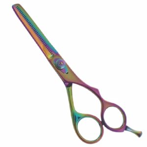 Single Blade, Infused Multicolour, Adjustable Screw, Finger Rest, Hair Thinning Shear  - JFU Industries