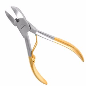 Roller Wire Gold Spring 10 cm Nail Nipper, Plain Handle, Half Gold Plated  - JFU Industries