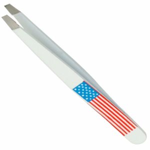 Powder Coated, Flag Print Eyebrow Tweezer 10 cm  - JFU Industries