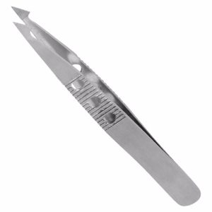 Slant Point with Holes Eyebrow Tweezer 10 cm  - JFU Industries