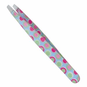 Polka Dot Powder Coated Eyebrow Tweezer 10 cm  - JFU Industries