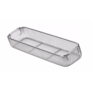 Sterilization Woven Wire Mesh Basket with Drop Handles 440 x 110 x 65 mm  - JFU Industries