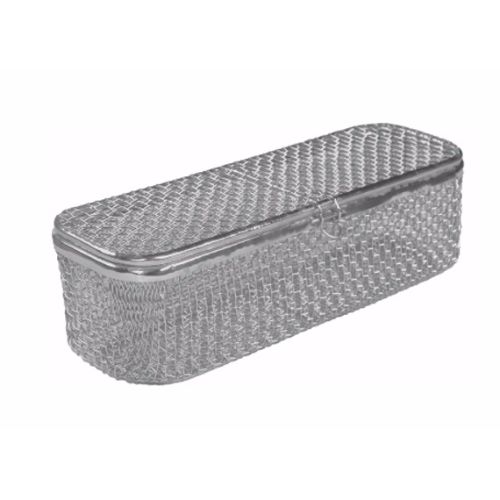 Sterilization Woven Wire Mesh Basket with Attached Lid and Push in Lock 355 x 100 x 90 mm  - JFU Industries 3