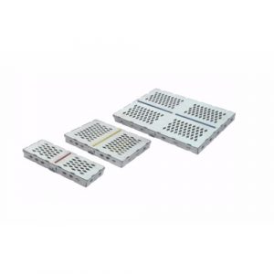Diamond Holes Cassette Tray with Lid and Silicone Inserts – 05 Instruments (180 x 070 x 22 mm)  - JFU Industries