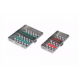 Round Bottom Strip Lock Cassette Tray with Silicone Inserts – 05 Instruments (90 x 182 x 25 mm)  - JFU Industries