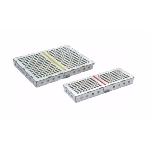 Square Holes Cassette Tray with Lid and Silicone Inserts – 20 Instruments (260 x 180 x 22 mm)  - JFU Industries 3