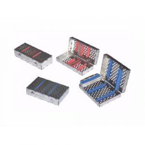 Twin Cassette Tray with Lid and Silicone Inserts – 20 Instruments (200 x 135 x 44 mm)  - JFU Industries