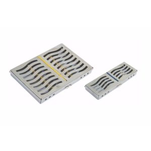 Wave Cuts Cassette Tray with Lid and Silicone Inserts – 05 Instruments (180 x 70 x 22 mm)  - JFU Industries